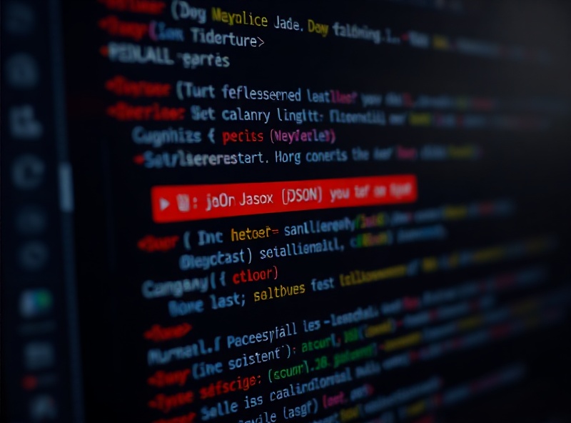 JSONForge validator interface showing a JSON payload with a highlighted syntax error on line 14 and a red underline on a missing closing brace